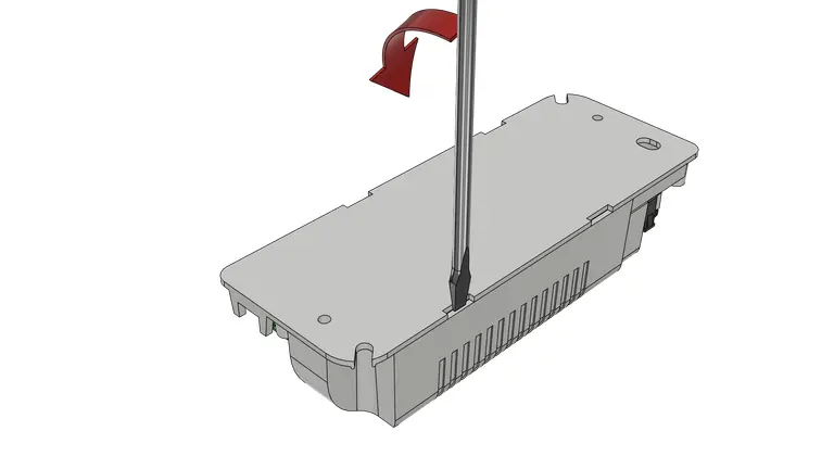 Retiro de la tapa del dispositivo con destornillador de pala